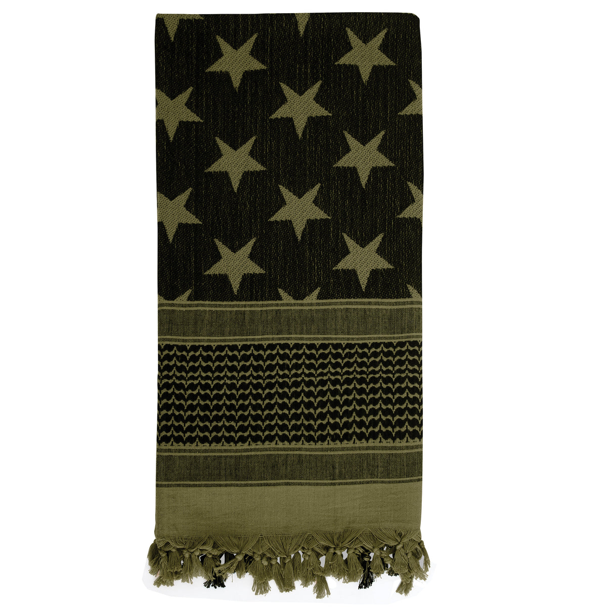 Olive Drab - US Stars and Stripes Shemagh Tactical Desert Scarf
