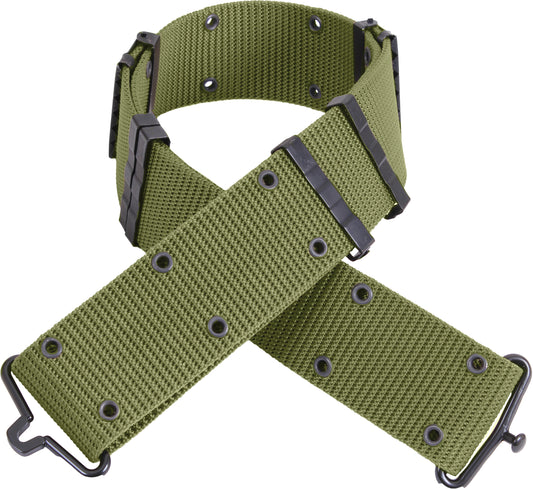 Olive Drab - Army Style Pistol Belt with Metal Buckle (Nylon)
