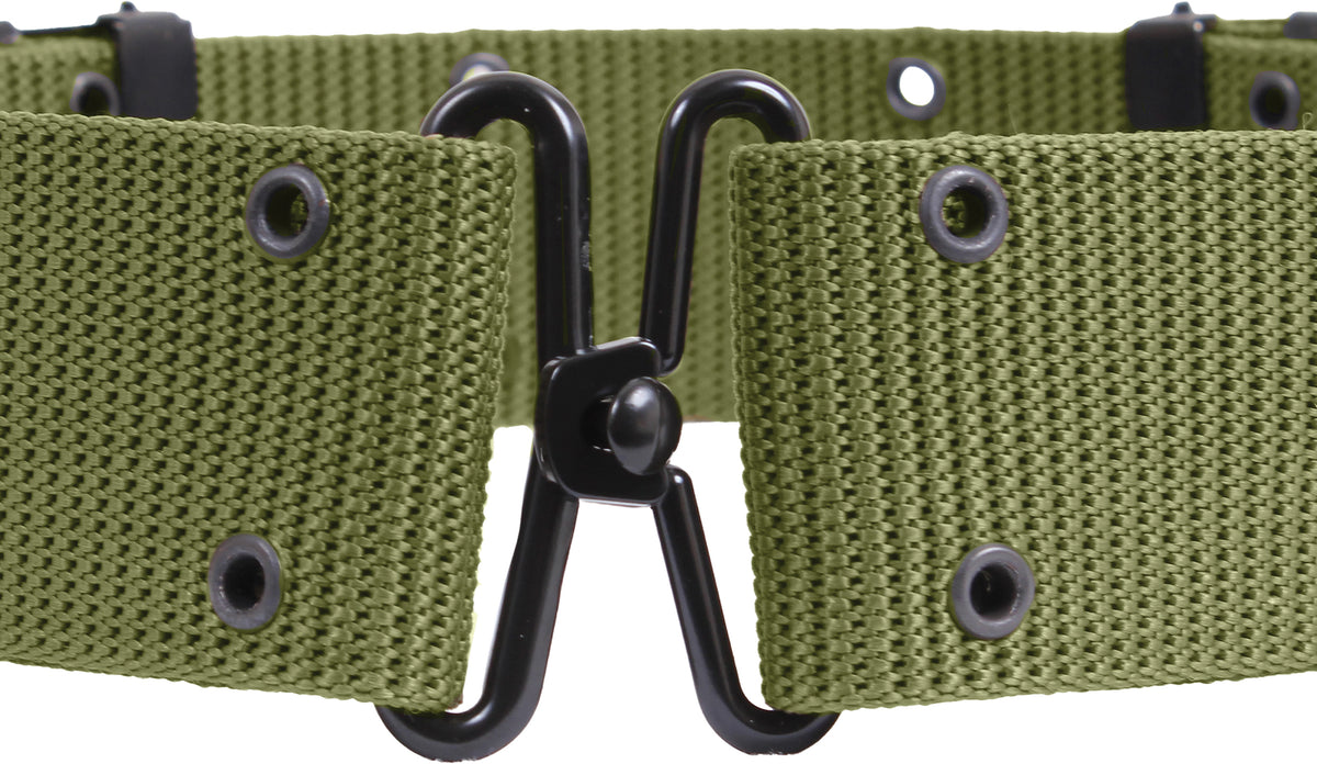 Olive Drab - Army Style Pistol Belt with Metal Buckle (Nylon)