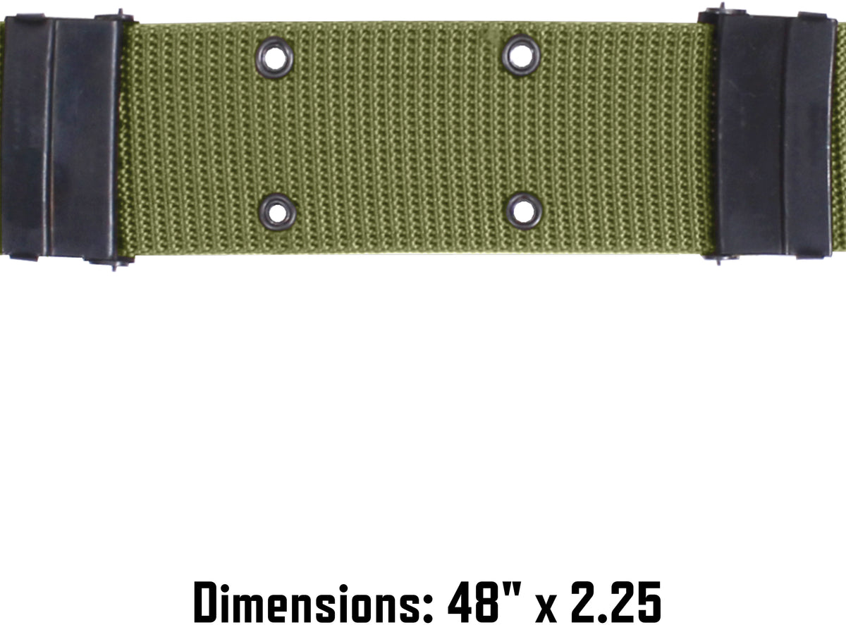 Olive Drab - Army Style Pistol Belt with Metal Buckle (Nylon)
