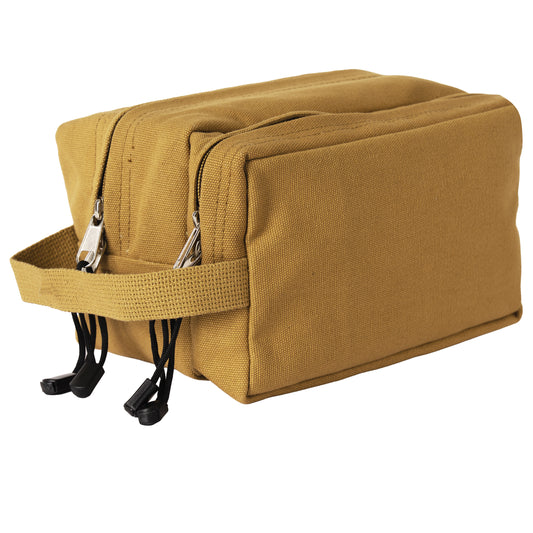 Coyote Brown - Canvas Dual Compartment Travel Kit