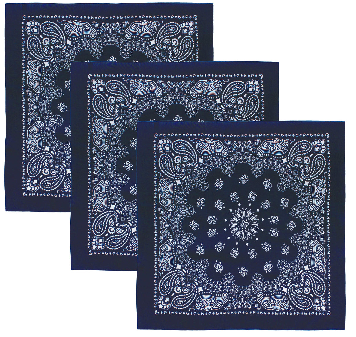 Trainmen Paisley 27" Jumbo Military Bandana Head Scarf Do-rag 100% Cotton Bandanna Face Cover 3-Pack