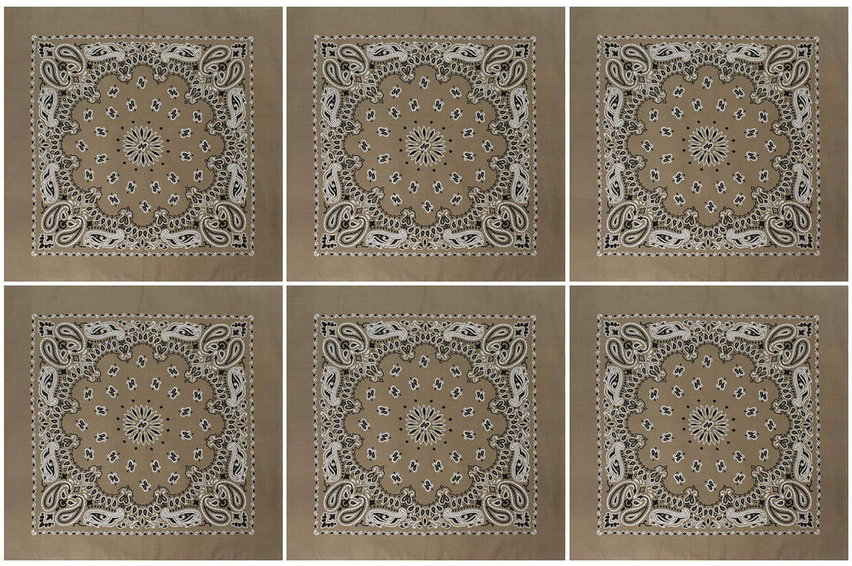 Trainmen Paisley 27" Jumbo Military Bandana Head Scarf Do-rag 100% Cotton Bandanna Face Cover 6-Pack