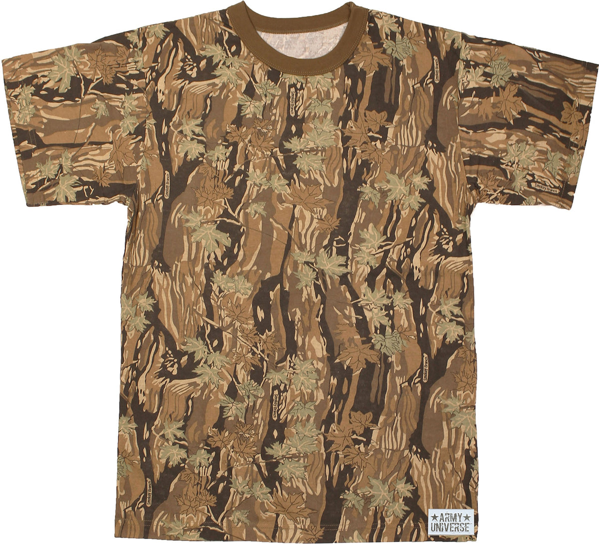 Tactical Camouflage T-Shirt Army Fashion Color Camo Military Crewneck Short Sleeve Top Tee Shirt