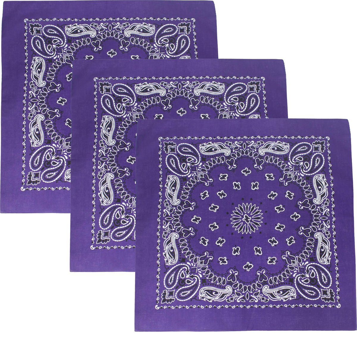 Trainmen Paisley 27" Jumbo Military Bandana Head Scarf Do-rag 100% Cotton Bandanna Face Cover 3-Pack