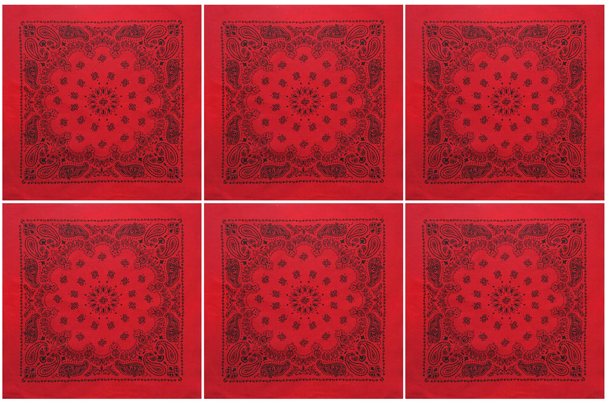 Trainmen Paisley 27" Jumbo Military Bandana Head Scarf Do-rag 100% Cotton Bandanna Face Cover 6-Pack