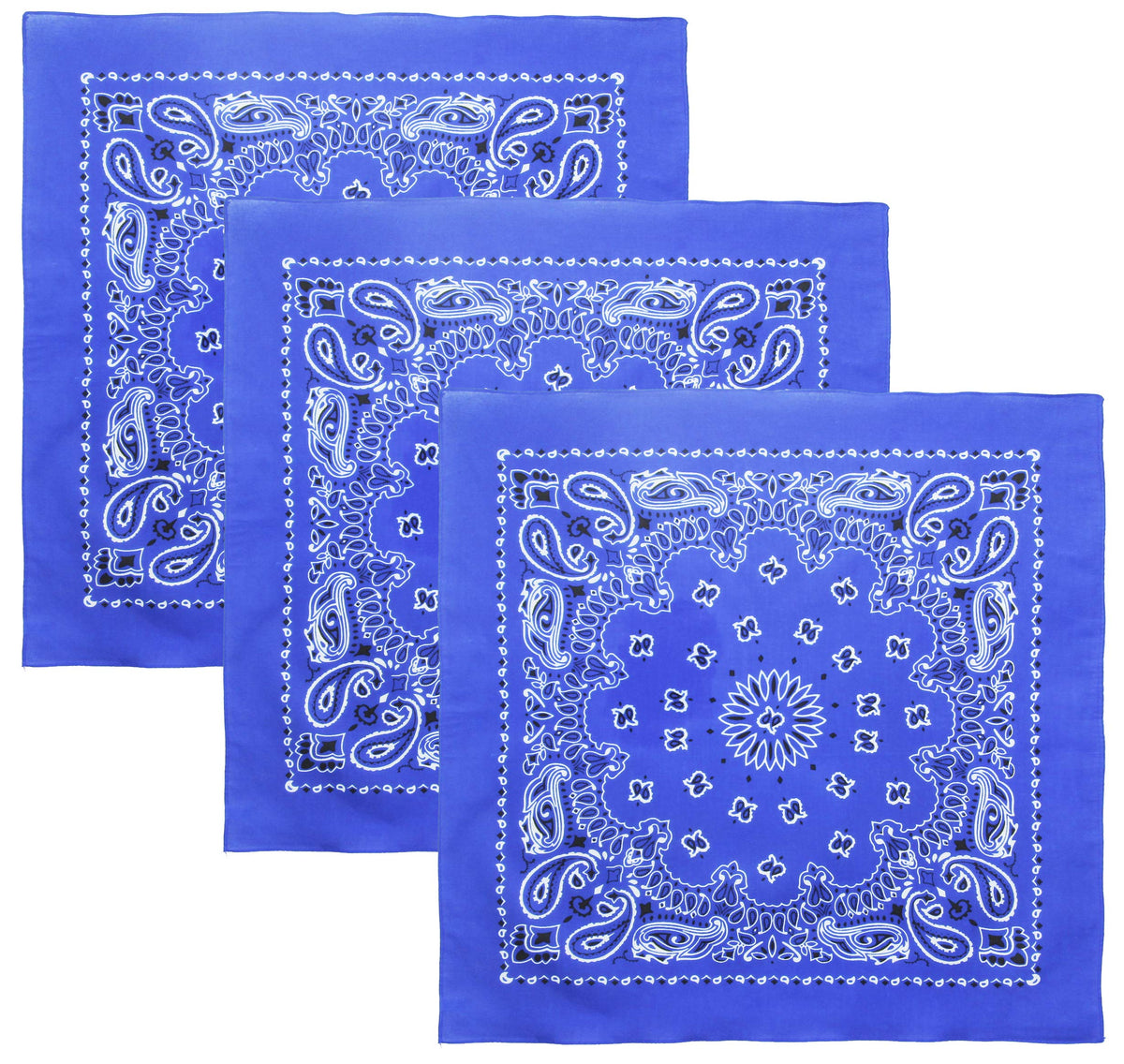 Trainmen Paisley 27" Jumbo Military Bandana Head Scarf Do-rag 100% Cotton Bandanna Face Cover 3-Pack