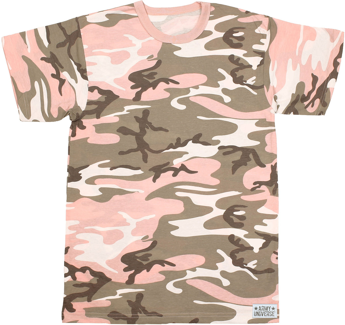 Tactical Camouflage T-Shirt Army Fashion Color Camo Military Crewneck Short Sleeve Top Tee Shirt
