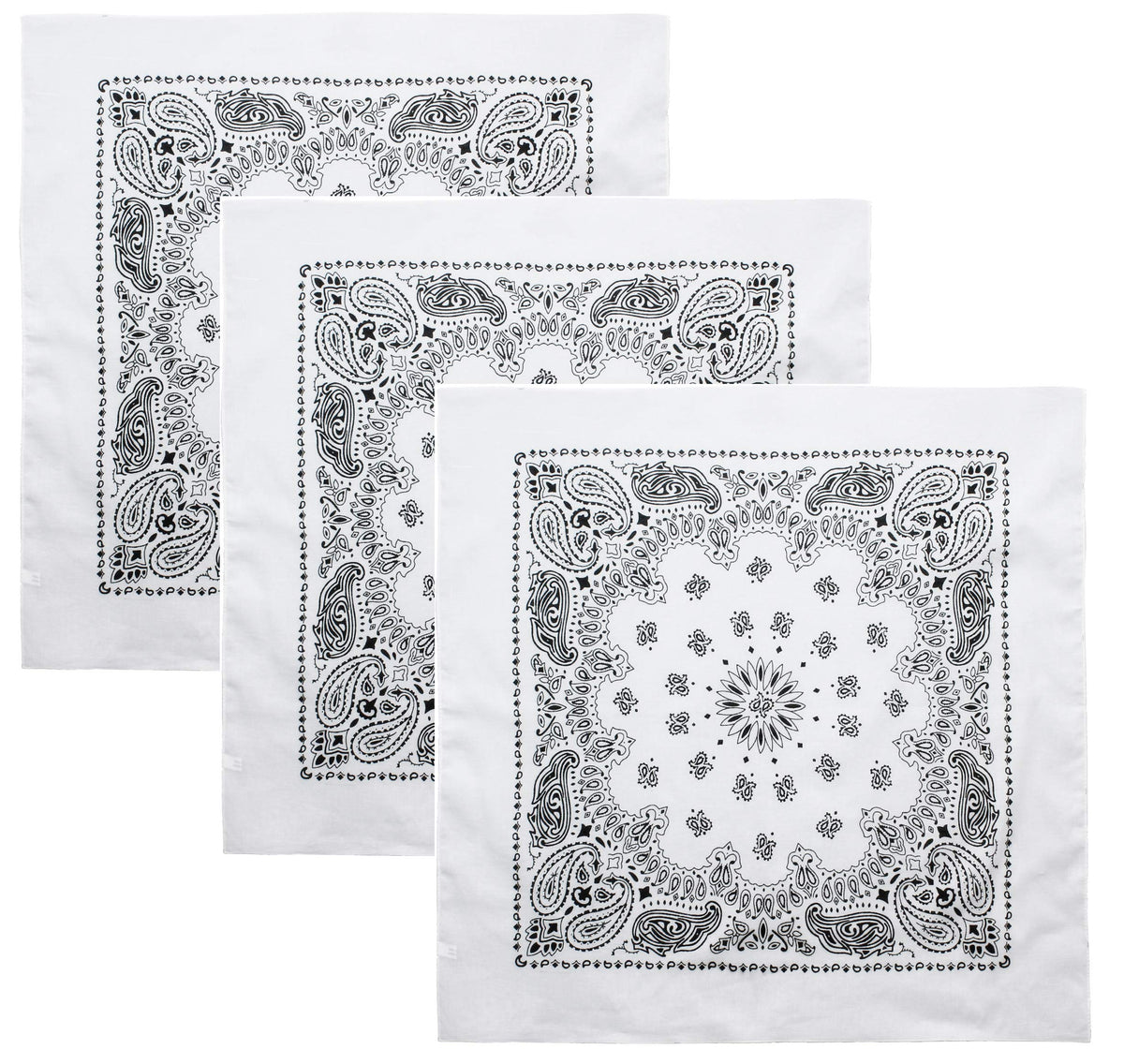 Trainmen Paisley 27" Jumbo Military Bandana Head Scarf Do-rag 100% Cotton Bandanna Face Cover 3-Pack