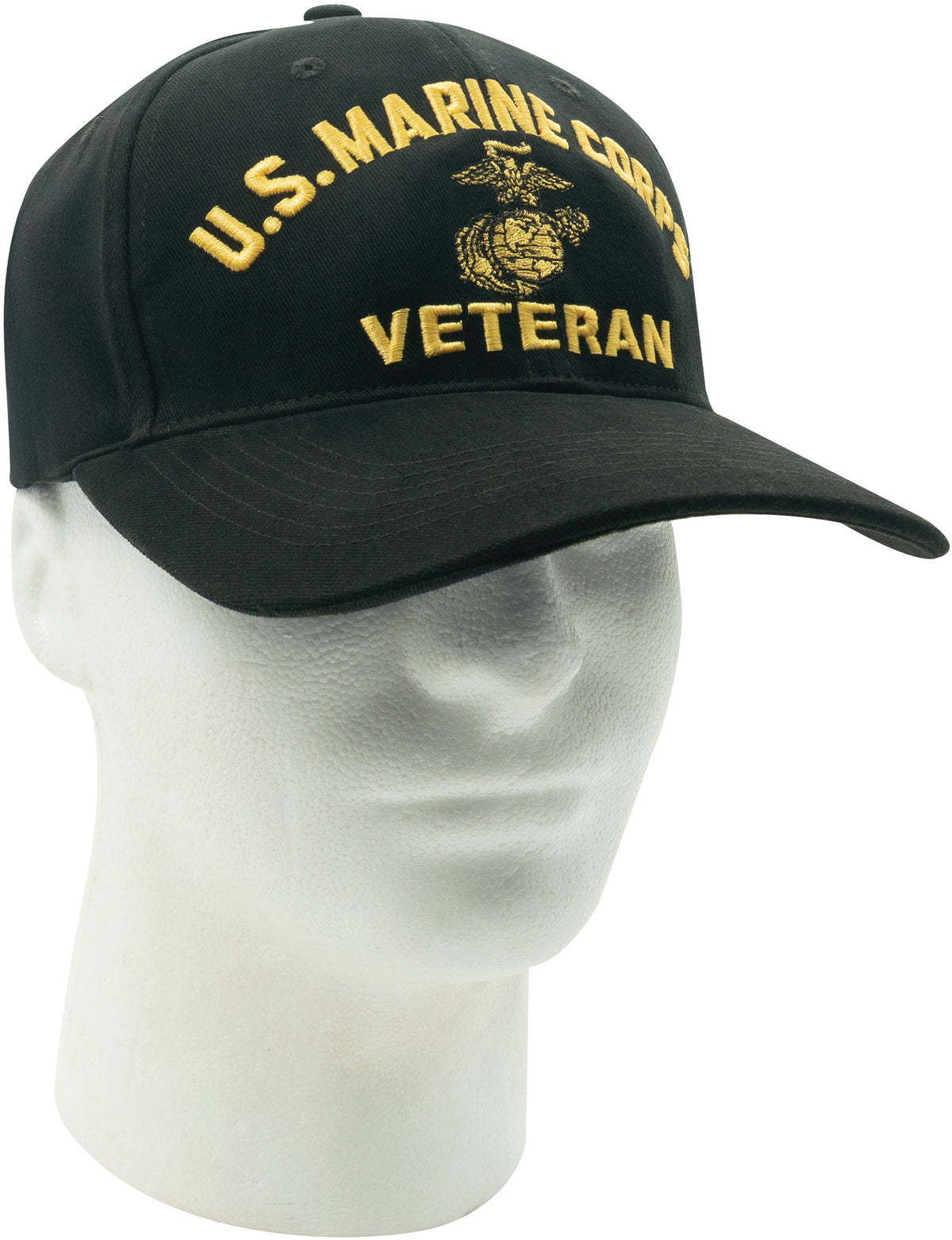 Black - US MARINE CORPS VETERAN Low Profile Deluxe Adjustable Cap