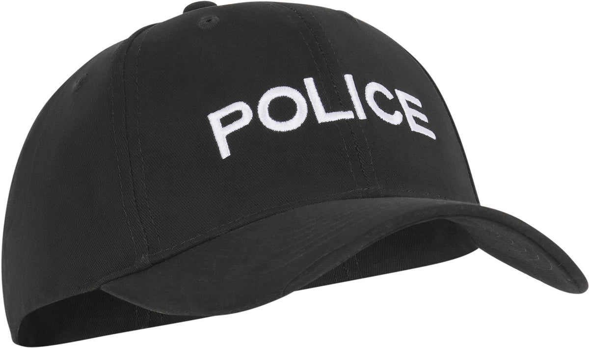 Black - POLICE Baseball Cap, Law Enforcement Hat, Adjustable, Brushed Cotton