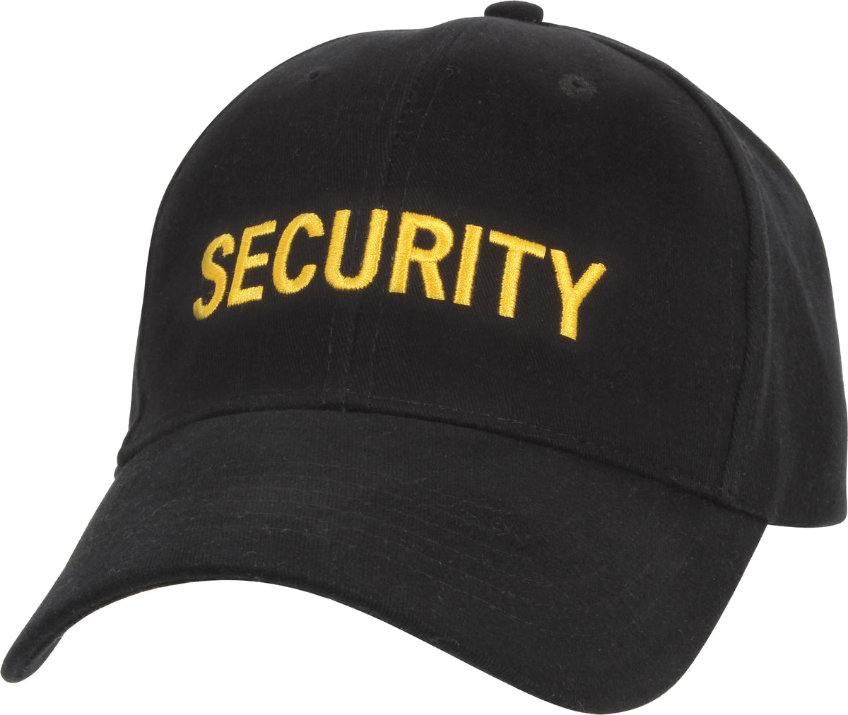 Black - Public Safety SECURITY Adjustable Cap with Gold Lettering