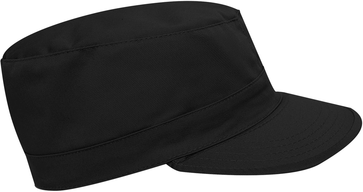Black Military Fatigue Cap Polyester Cotton Fitted Hat