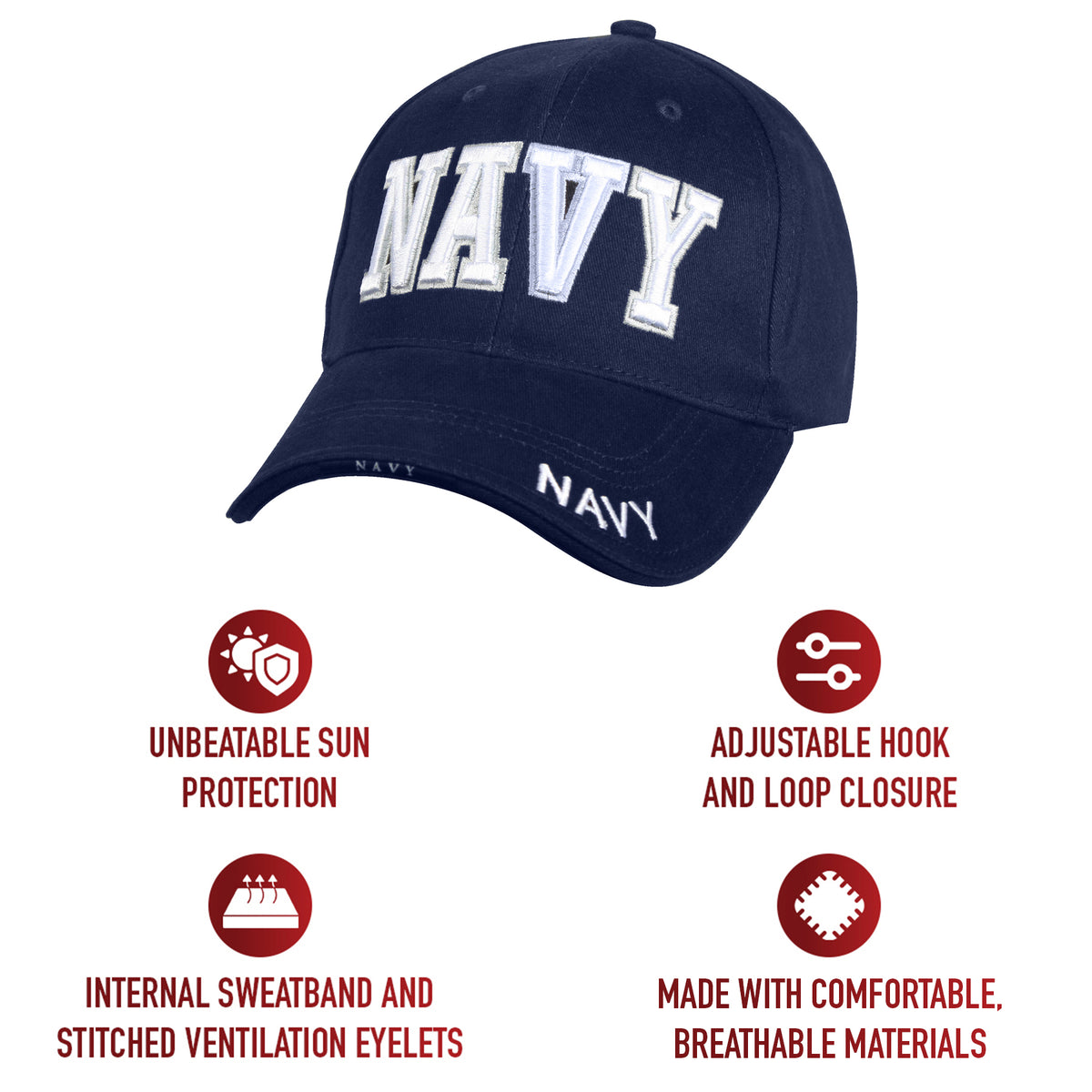 Navy Blue - NAVY Deluxe Adjustable Military Cap