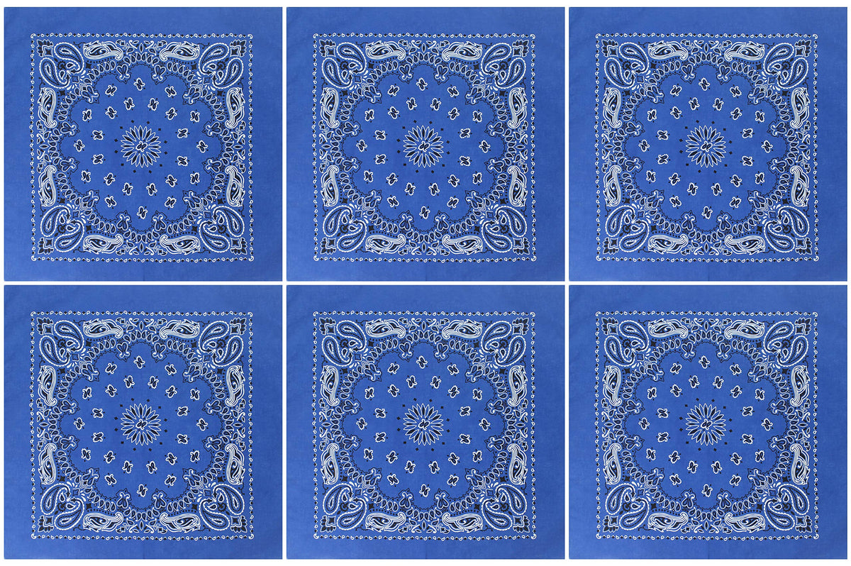 Trainmen Paisley 27" Jumbo Military Bandana Head Scarf Do-rag 100% Cotton Bandanna Face Cover 6-Pack