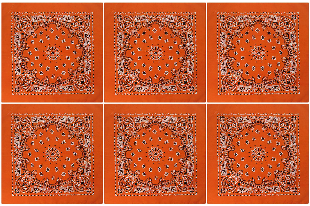 Trainmen Paisley 27" Jumbo Military Bandana Head Scarf Do-rag 100% Cotton Bandanna Face Cover 6-Pack