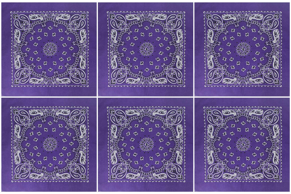 Trainmen Paisley 27" Jumbo Military Bandana Head Scarf Do-rag 100% Cotton Bandanna Face Cover 6-Pack