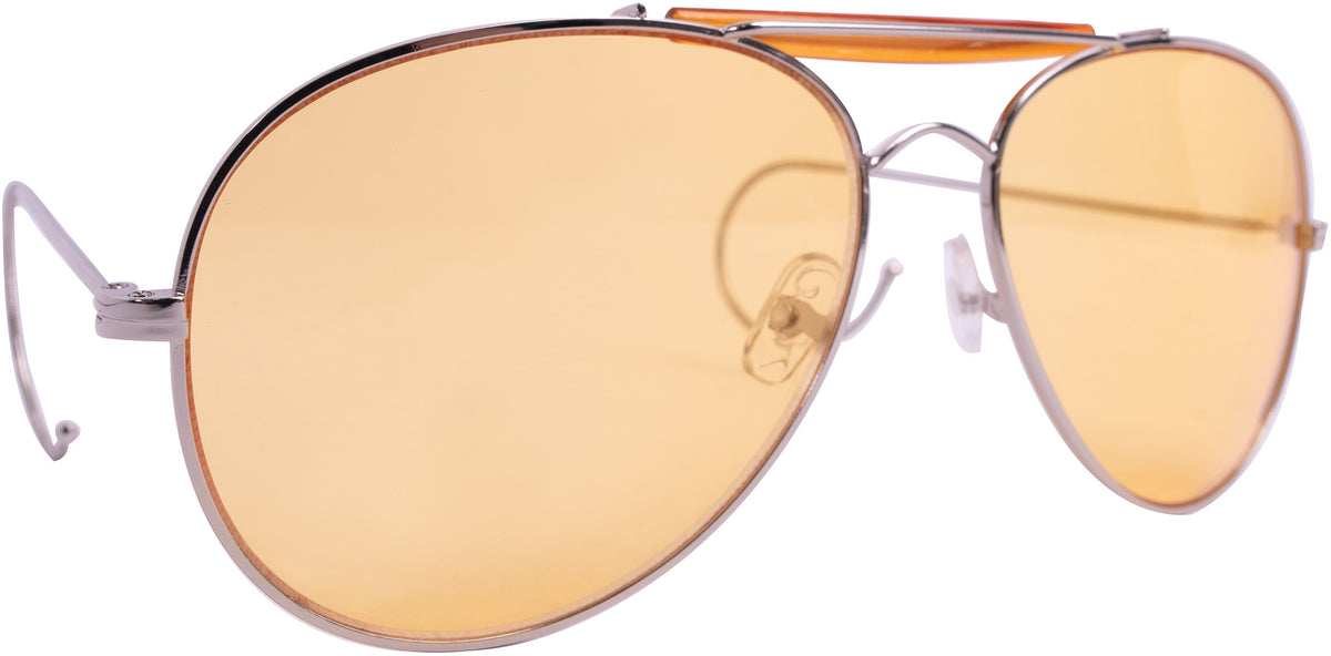 Yellow Lenses - US Air Force Style Aviator Sunglasses with Case