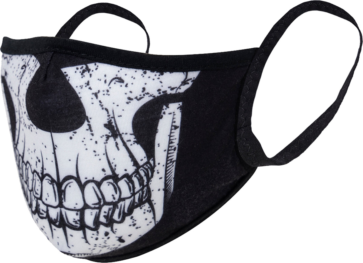 Half Skull Reusable 3-Layer Polyester Face Mask