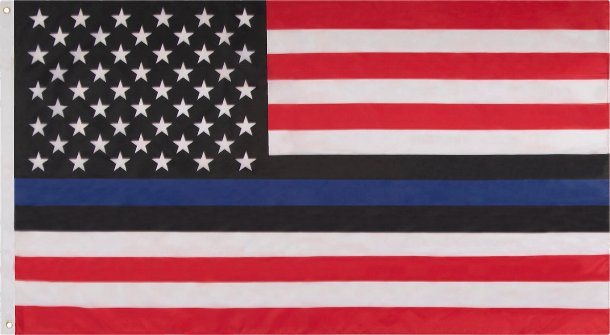 Red, White, and Blue Thin Blue Line US Flag - 3' X 5'