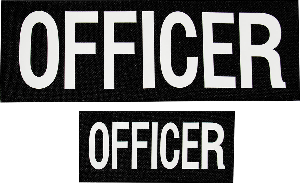 OFFICER Patches Set with Hook Back (Two Pieces, Small & Large Patches)