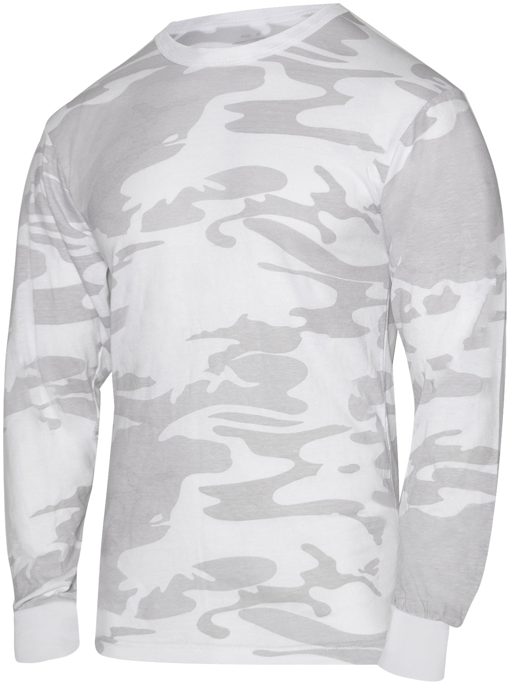 White Camo - Tactical Long Sleeve T-Shirt, Poly/Cotton