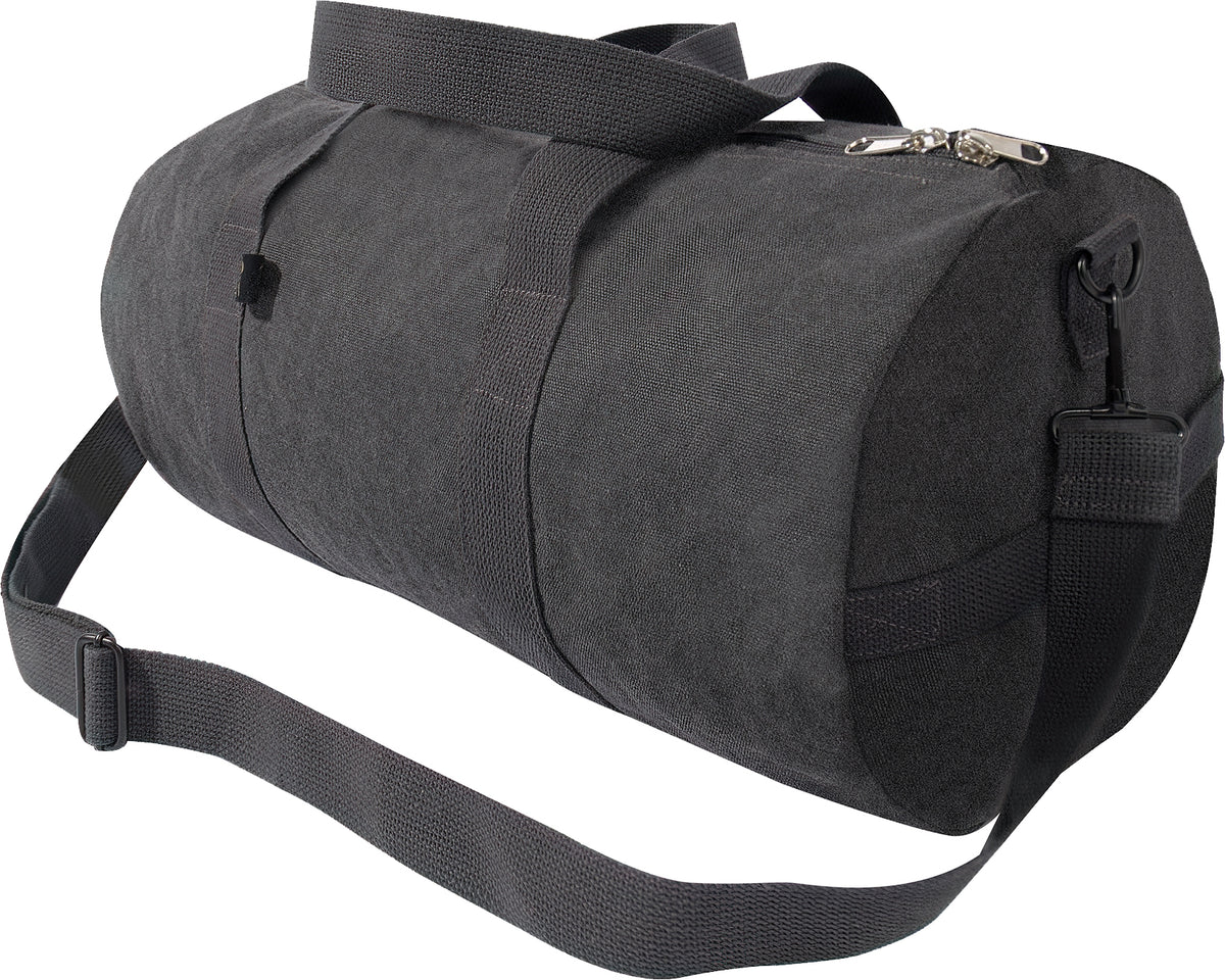 Charcoal Grey Heavyweight Cotton Canvas Duffle Bag Sports Gym Shoulder & Carry Bag 19"x9"x9"