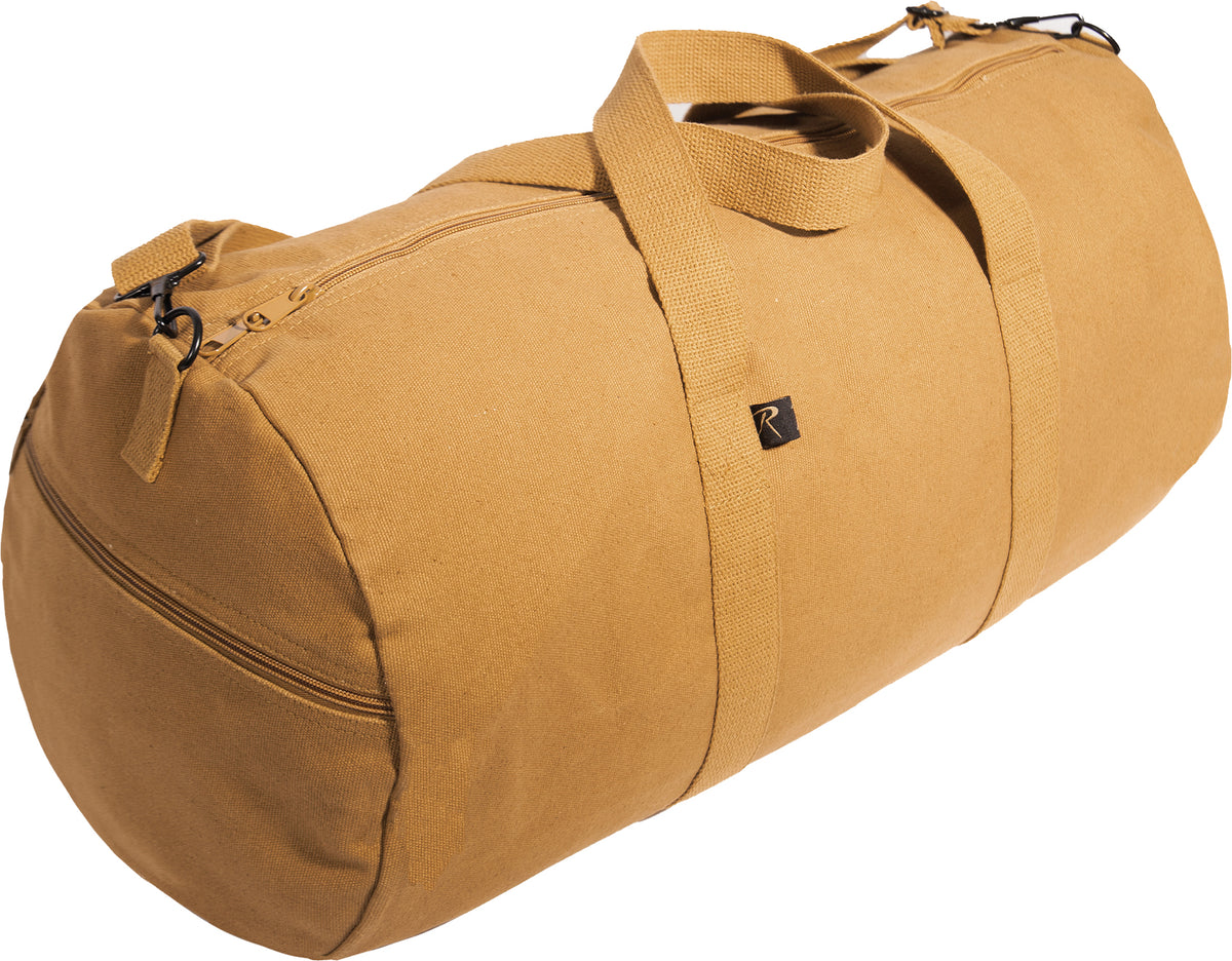 Coyote Brown Heavyweight Cotton Canvas Duffle Bag Sports Gym Shoulder & Carry Bag 24"x12"x12"