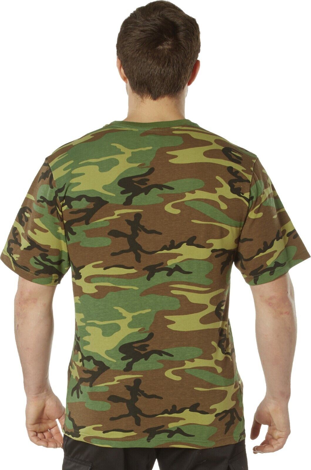 Woodland Camo - Tactical Short Sleeve T-Shirt, Poly/Cotton - Full Comfort Fit
