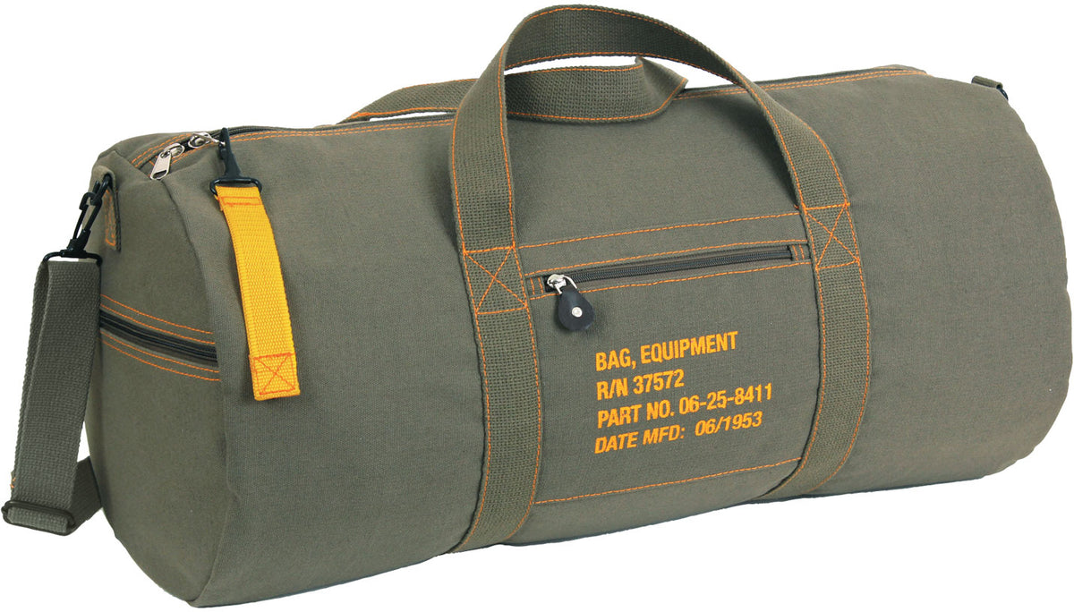 Cotton Canvas Travel Equipment Flight Carry Duffle Shoulder Bag