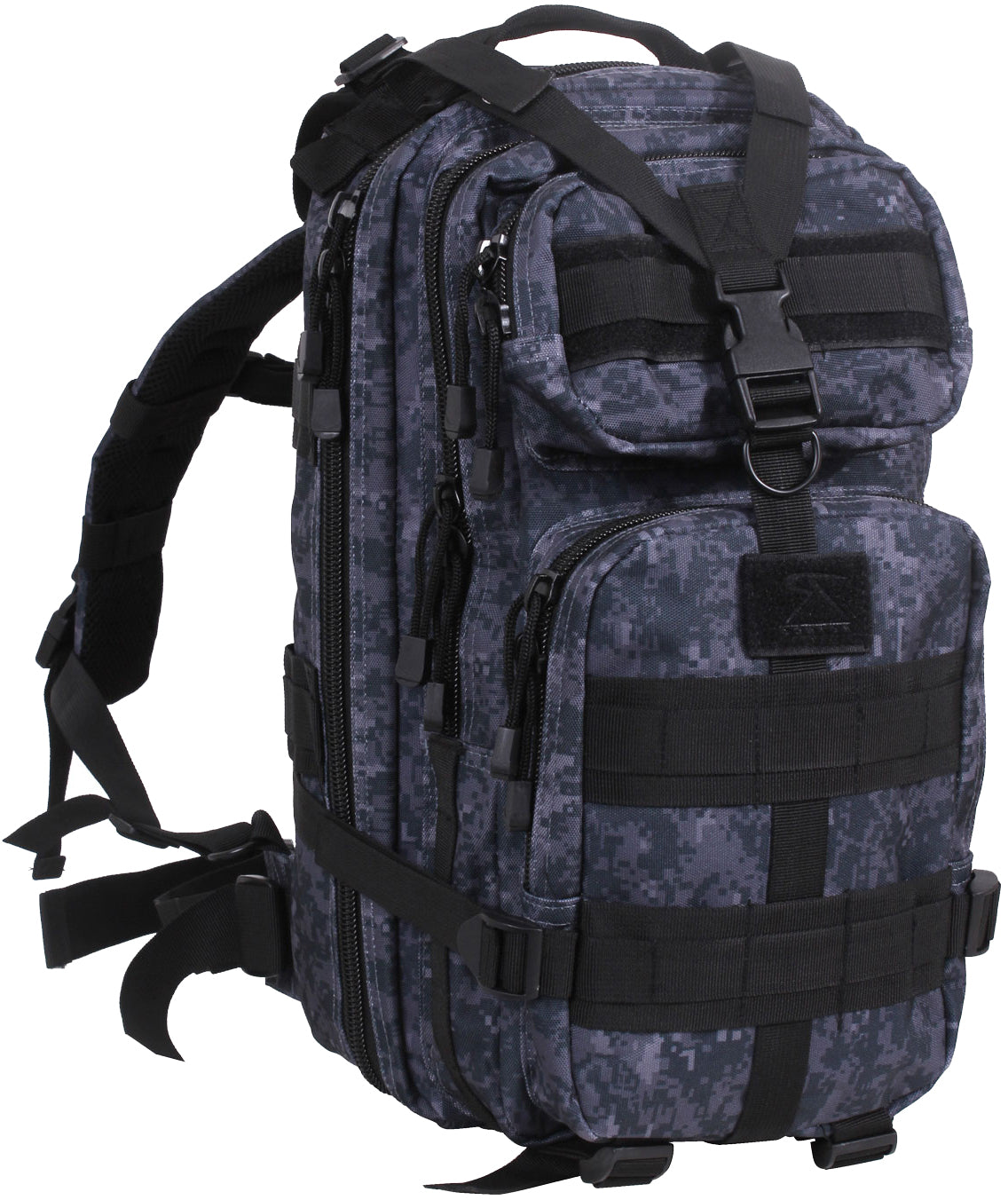 Midnight Blue Digital Camo Military MOLLE Medium Transport Pack Backpack - Tactical 600D Gear Backpack