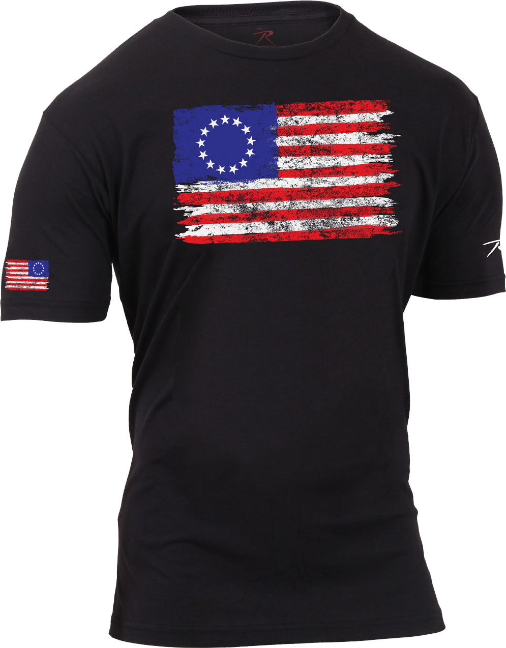 Black - US Colonial Betsy Ross Flag T-Shirt