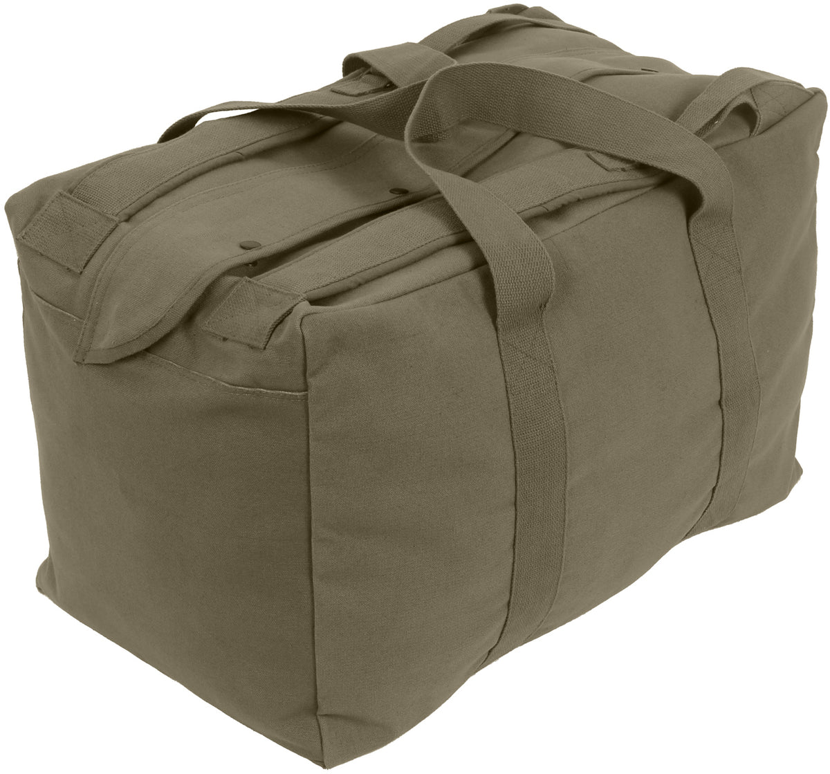 Olive Drab - Canvas Parachute Cargo Bag Extra Large Duffle Bag 75L with Backpack Straps