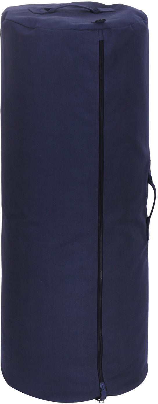 Navy Blue - Canvas Duffle Bag With Side Zipper 30"x50"