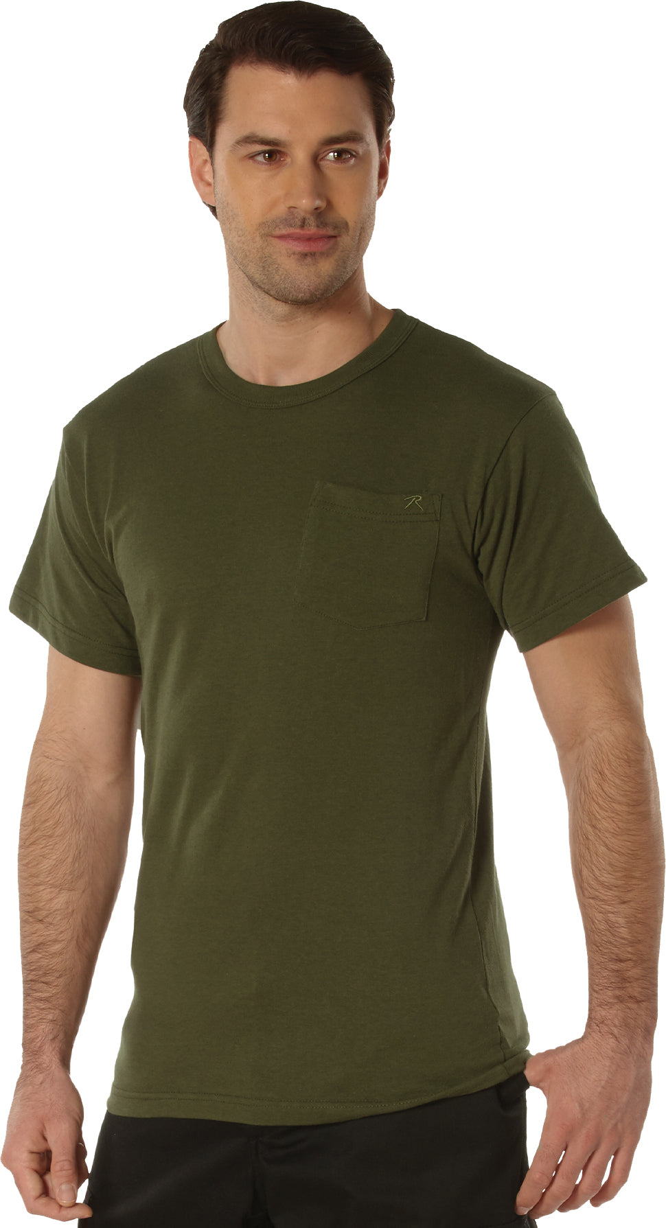 Olive Drab - Cotton / Polyester Pocket T-Shirt