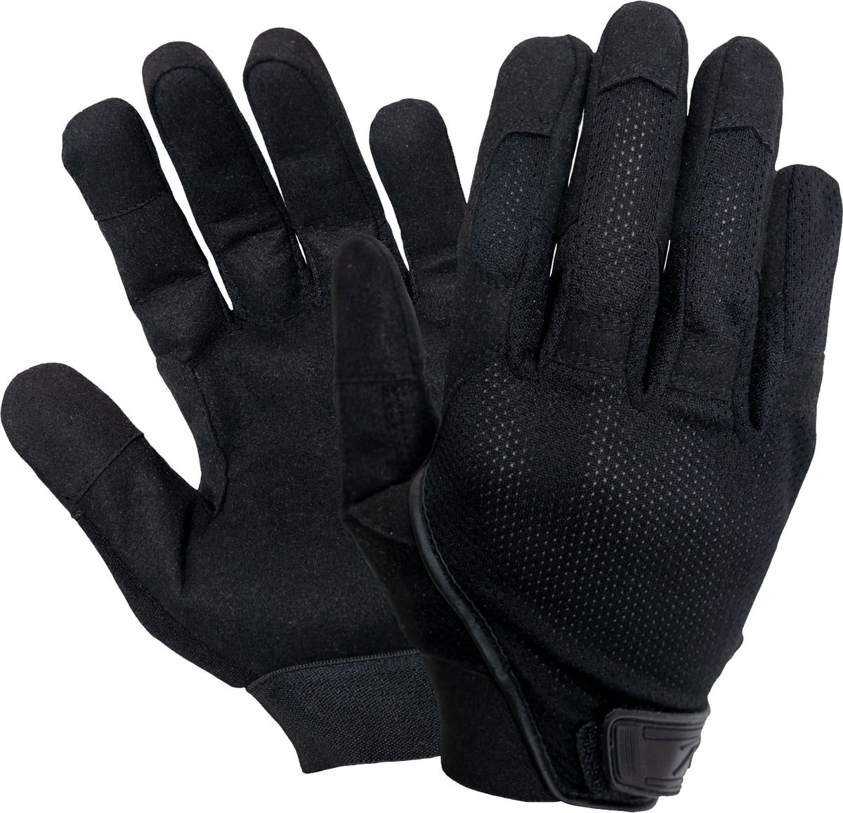 Black - Tactical Combat Gloves, Lightweight Mesh & Leather Durable Work Glove