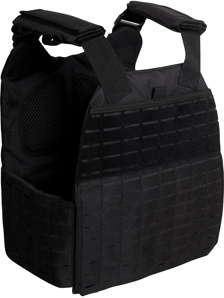 Black Laser Cut MOLLE Plate Carrier Vest