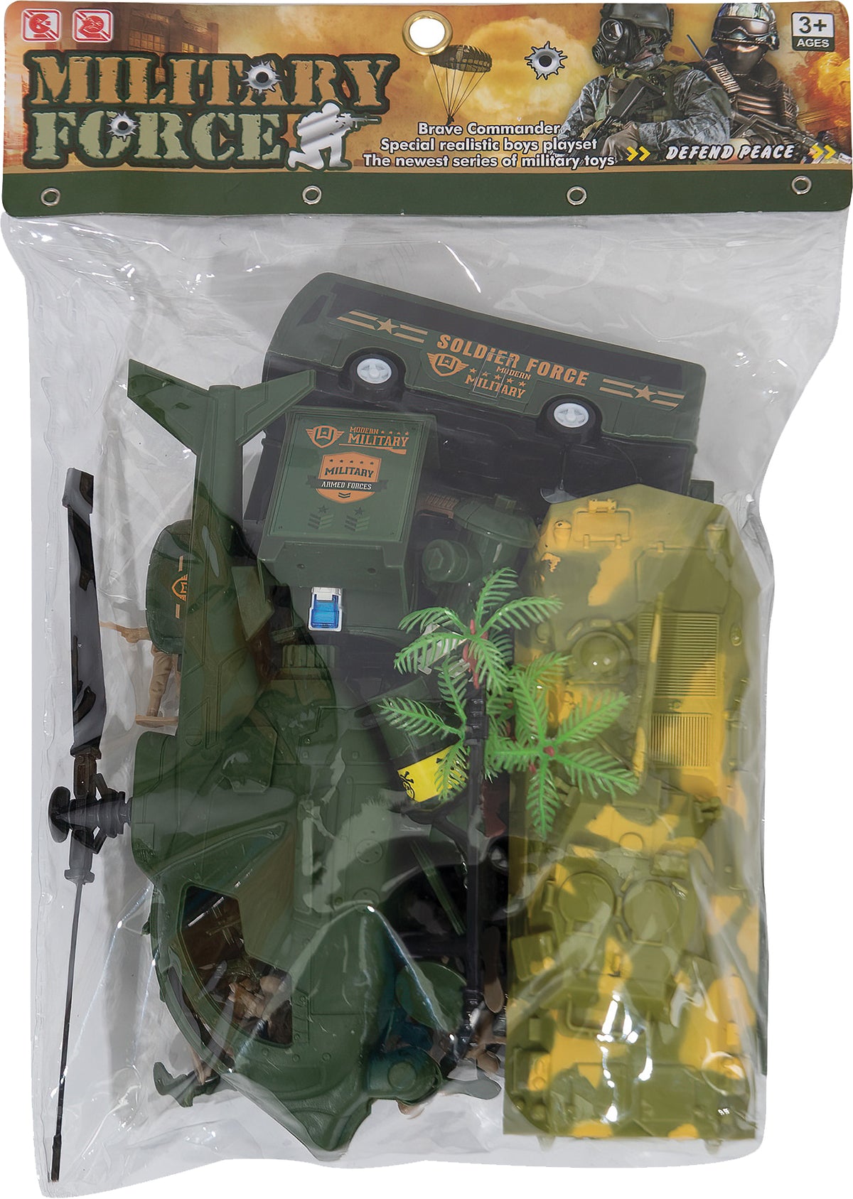 Military Force Soldier Play Set 35 Piece Toy Soldier Play Set
