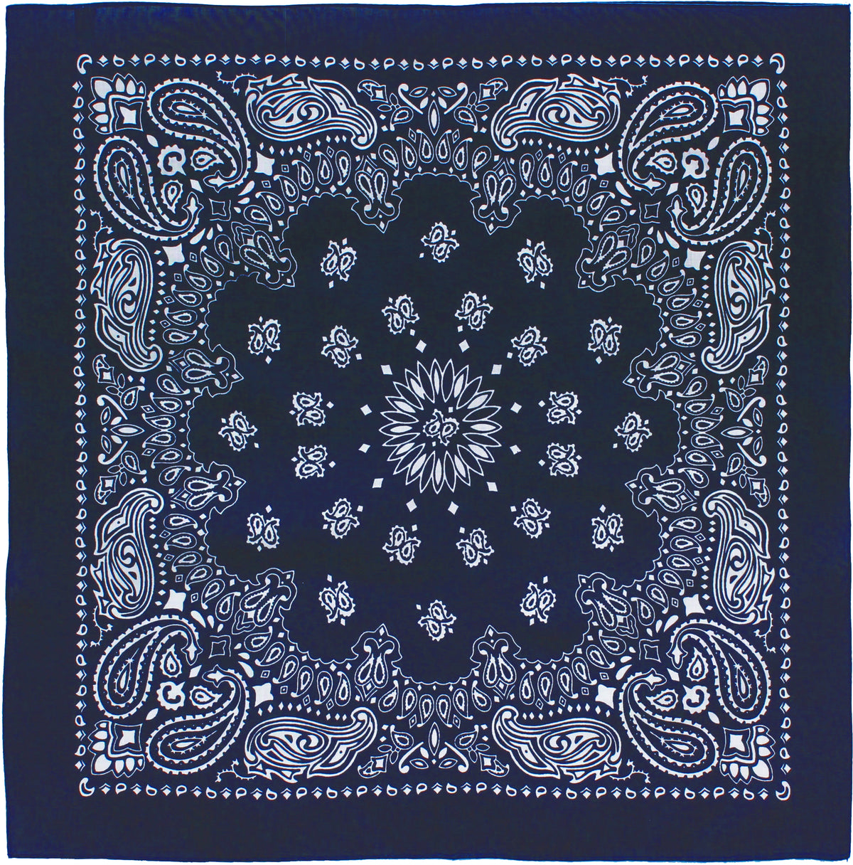 Navy Blue - Jumbo Trainmen Paisley Bandana, 100% Cotton, 27" x 27"