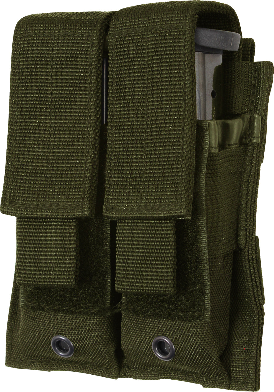 OLIVE- Tactical MOLLE Double 9MM Pistol Mag Pouch