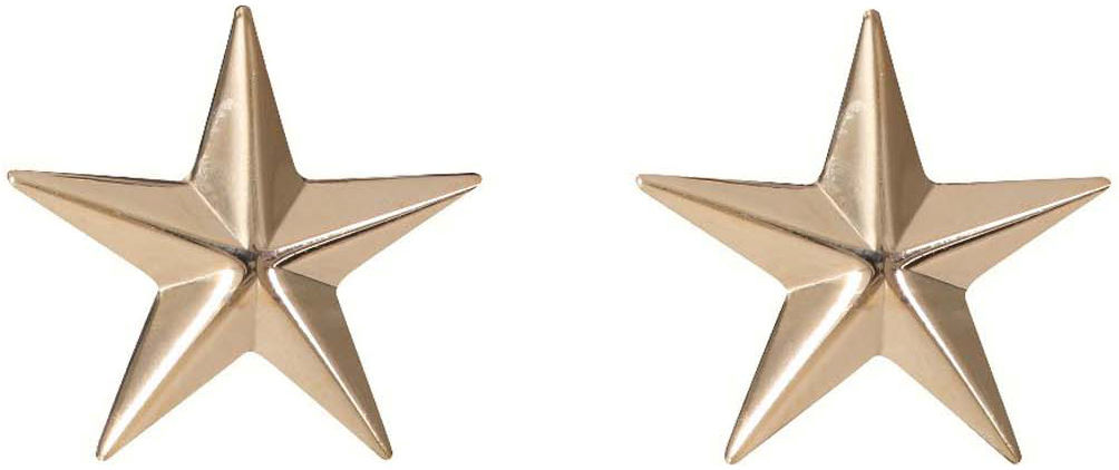 Gold Polished Brigadier General 2 Stars US Army Rank Insignia Pin Set
