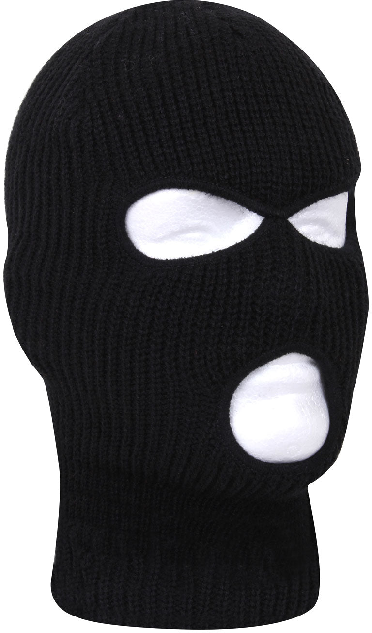 Three Hole Deluxe Face Mask - Acrylic Fine Knit Thick for Cold Weather