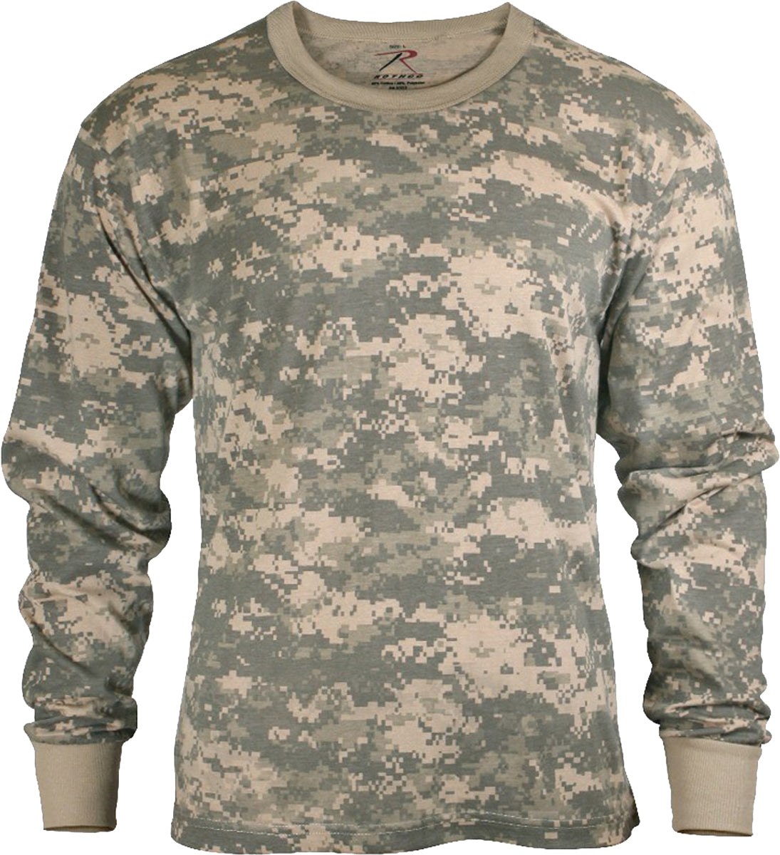 ACU Digital Camo - Tactical Long Sleeve T-Shirt, Poly/Cotton
