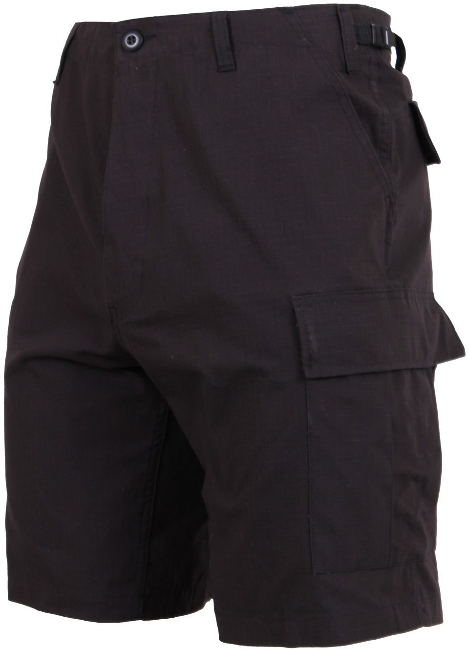 Black - Tactical Cargo BDU Shorts - Cotton Rip-Stop - Button Fly