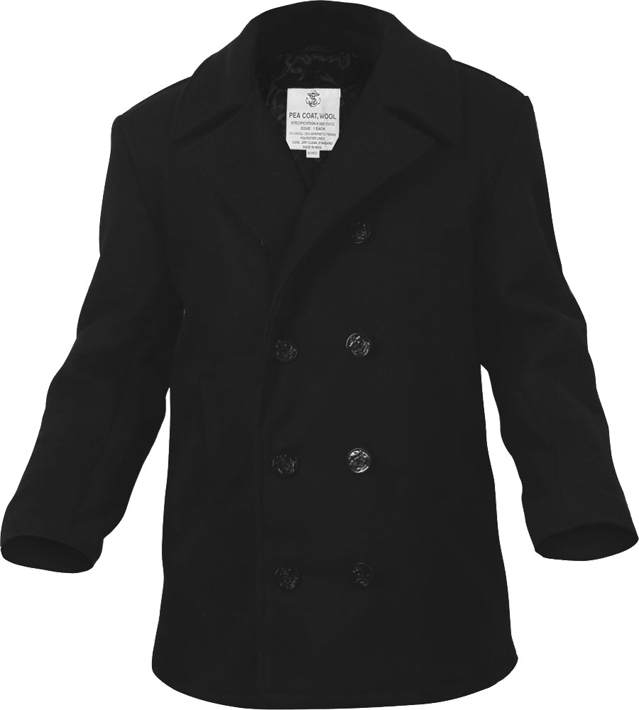 Black - US Navy Type Pea Coat
