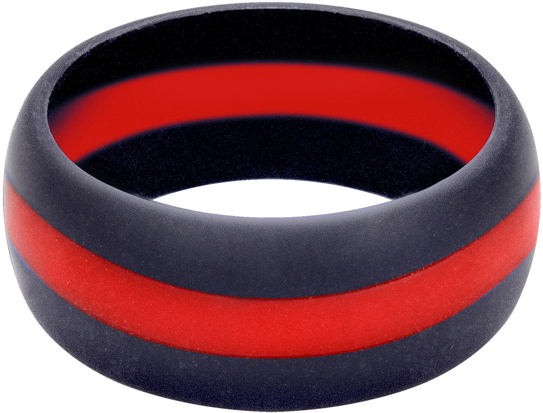 Thin Red Line Silicone Ring Firefighter Support Band Durable Medical Grade Silicone