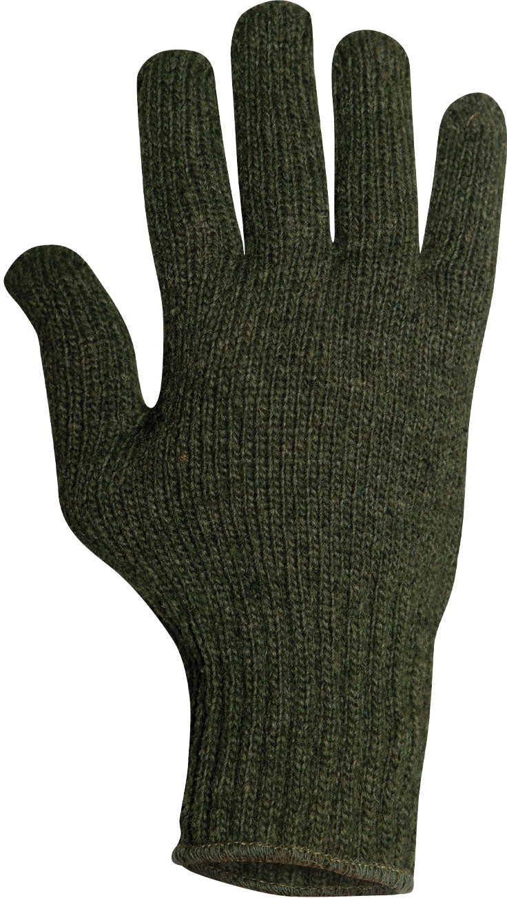 Olive Drab Wool Glove Liners - Unstamped - USA Made