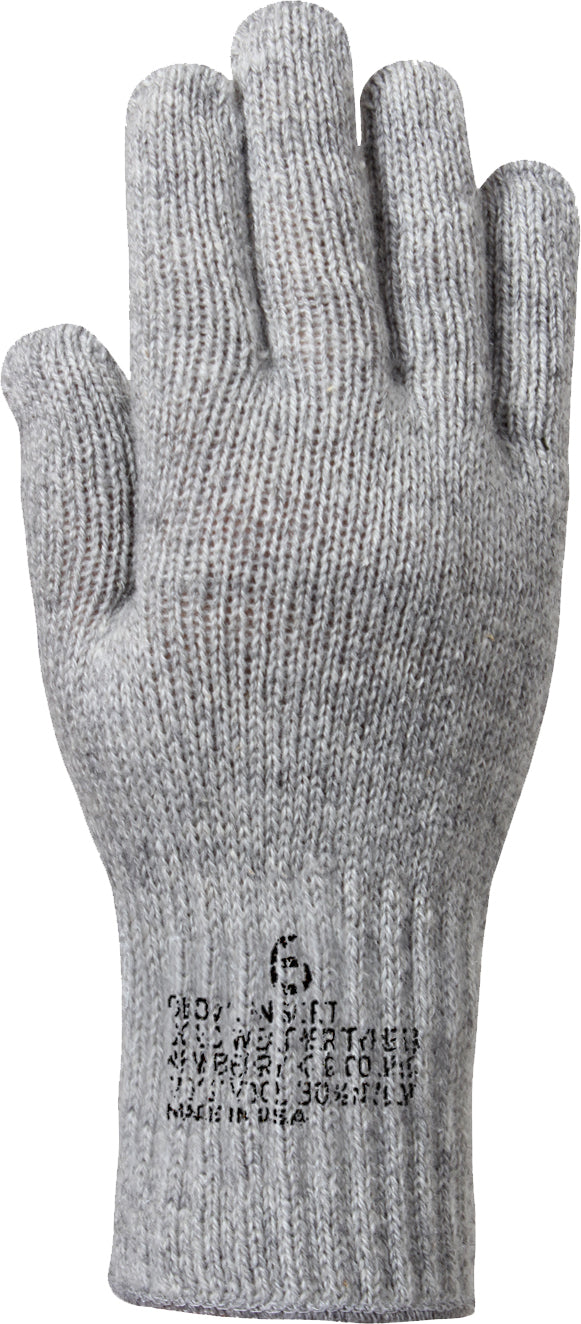 Grey - Genuine GI Glove Liners Wool Nylon Glove Inserts USA Made