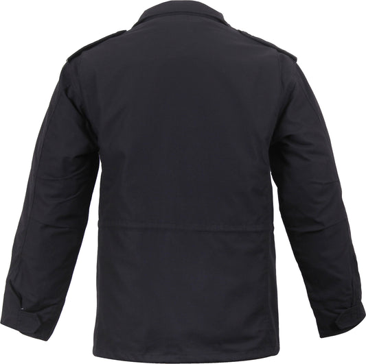 Black - Tactical M-65 Field Jacket Army Coat M65 - Poly/Cotton Twill - with Removeable Liner