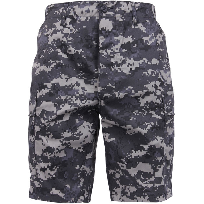 Subdued Urban Digital Camouflage - Tactical Cargo BDU Shorts - Polyester Cotton Twill - Button Fly
